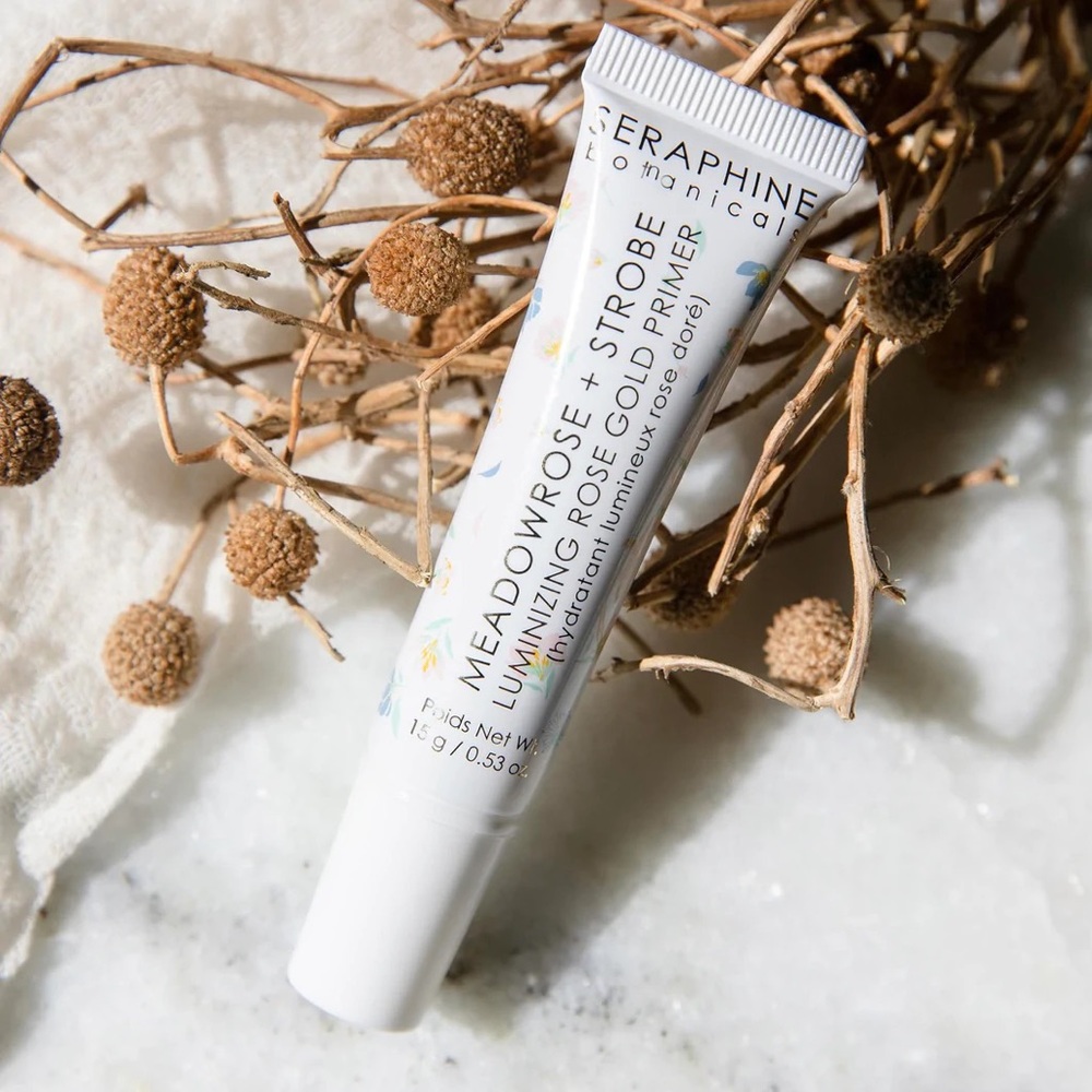 🌸SERAPHINE BOTANICALS- Meadowrose + Strobe - Luminizing Rose Gold Primer🌸